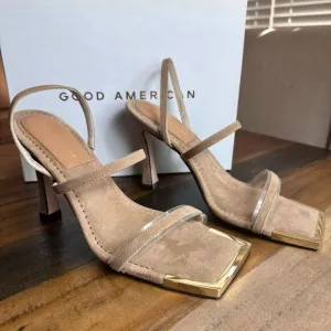 Good American The Standout Square Toe Sandal