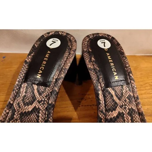 GOOD AMERICAN DESERT SNAKE BLOCK HEEL SANDAL SLIDE NWOB SIZE 7