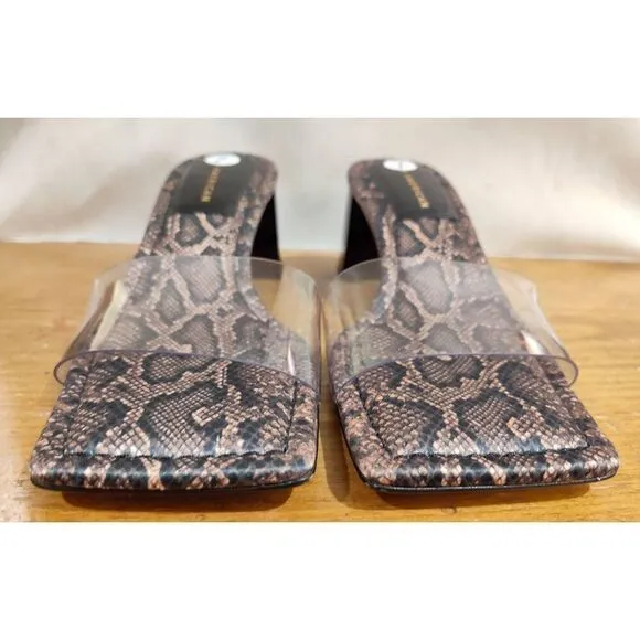 GOOD AMERICAN DESERT SNAKE BLOCK HEEL SANDAL SLIDE NWOB SIZE 7