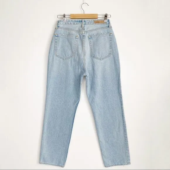 GRLFRND Abbey Be That Way Straight Leg Light Wash Inverted Mid Rise Jeans