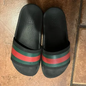 Gucci Kids Sandals - Black, Red, Green