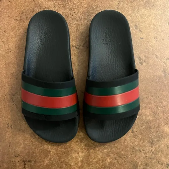 Gucci Kids Sandals - Black, Red, Green