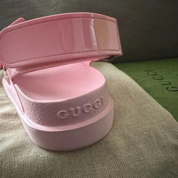 Gucci Pink Platform Sandals with Adjustable Straps