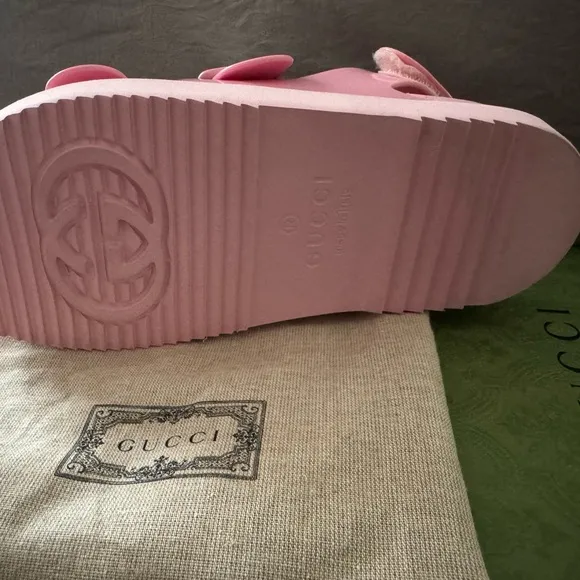 Gucci Pink Platform Sandals with Adjustable Straps