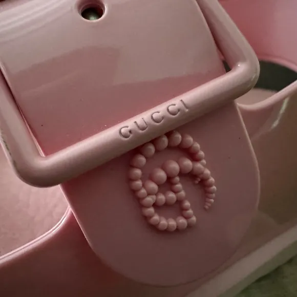 Gucci Pink Platform Sandals with Adjustable Straps