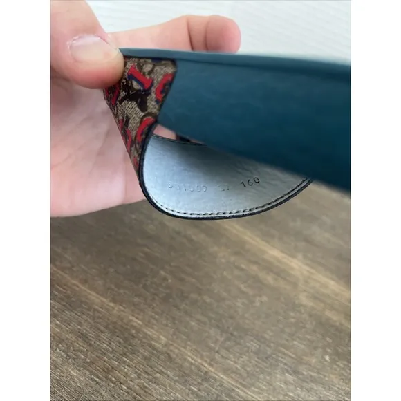Gucci Wolf Detailed Dark Teal Pool Slide Sandals Size 10 Kids