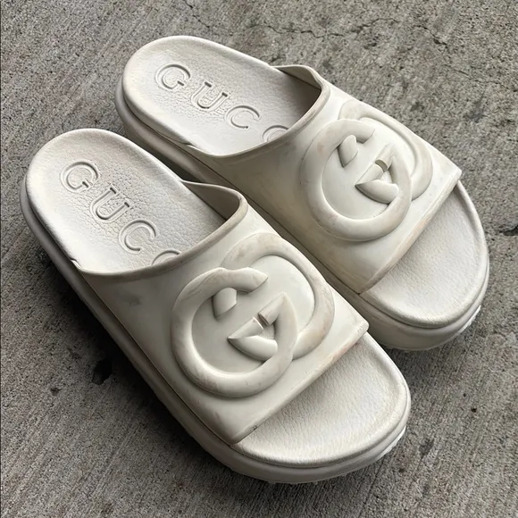 Gucci Women’s White Slide Sandals
