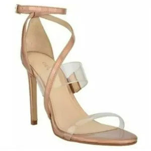 GUESS Felicia Lucite Dress Sandals Nude/Clear -10