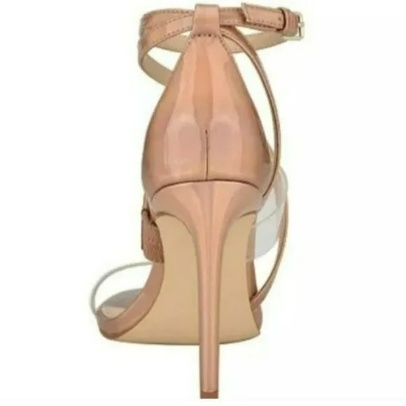 GUESS Felicia Lucite Dress Sandals Nude/Clear -10