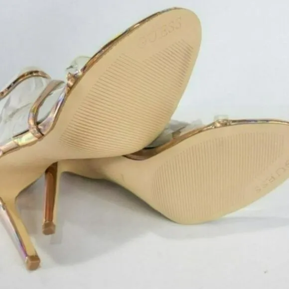 GUESS Felicia Lucite Dress Sandals Nude/Clear -10