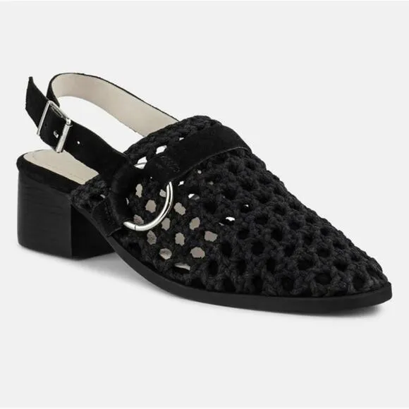 [H105] RAG &amp; CO [ROSALIE] Black Block Heeled Sandal, Size 6