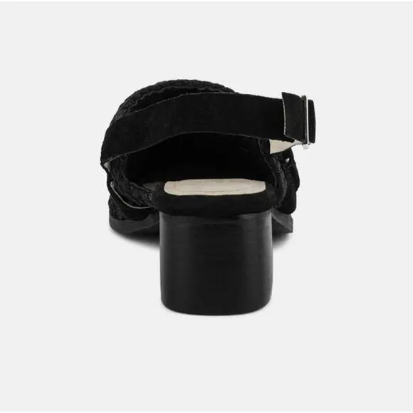 [H105] RAG &amp; CO [ROSALIE] Black Block Heeled Sandal, Size 6