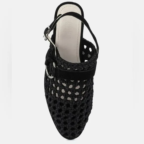 [H105] RAG &amp; CO [ROSALIE] Black Block Heeled Sandal, Size 6