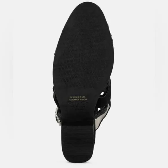 [H105] RAG &amp; CO [ROSALIE] Black Block Heeled Sandal, Size 6