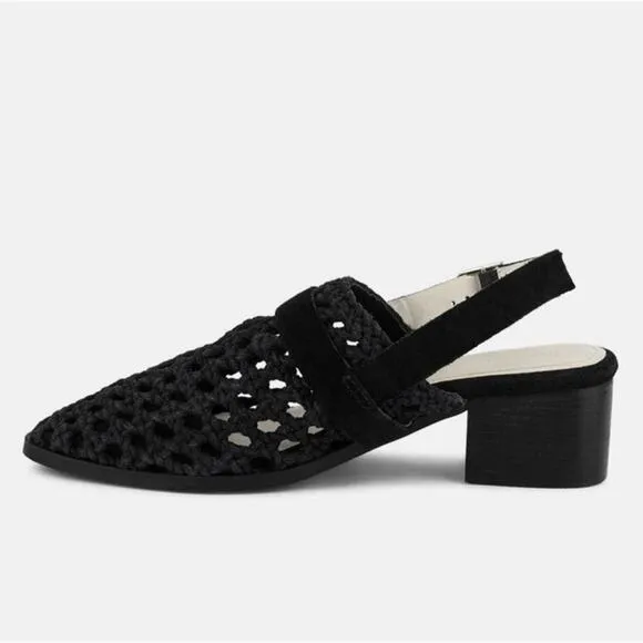 [H105] RAG &amp; CO [ROSALIE] Black Block Heeled Sandal, Size 6