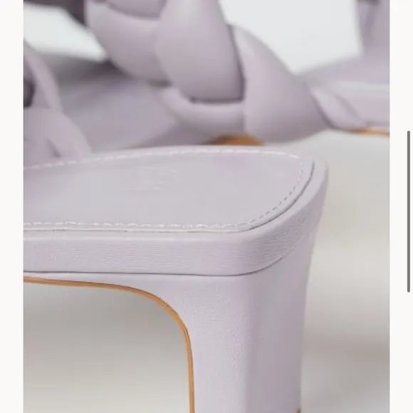 H&amp;M Square Toe Quilted Braided Slip Sandals