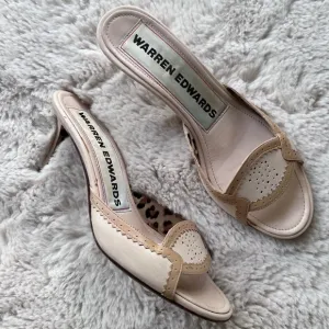 Hand Made in Italy Warren Edwards Sandals Cream Leather Size 7