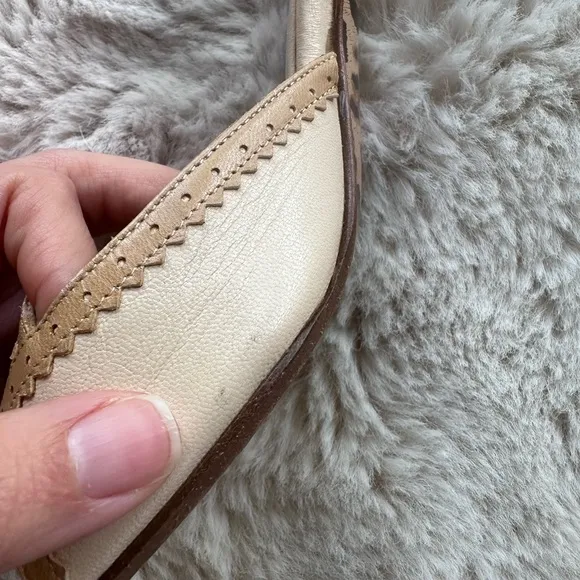 Hand Made in Italy Warren Edwards Sandals Cream Leather Size 7