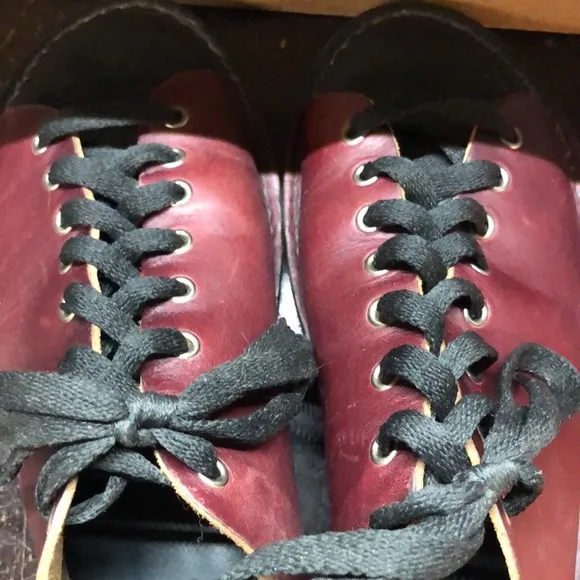 Hanig &amp; Co Handmade oxblood slingback lace up leather platforms sandals Size 9
