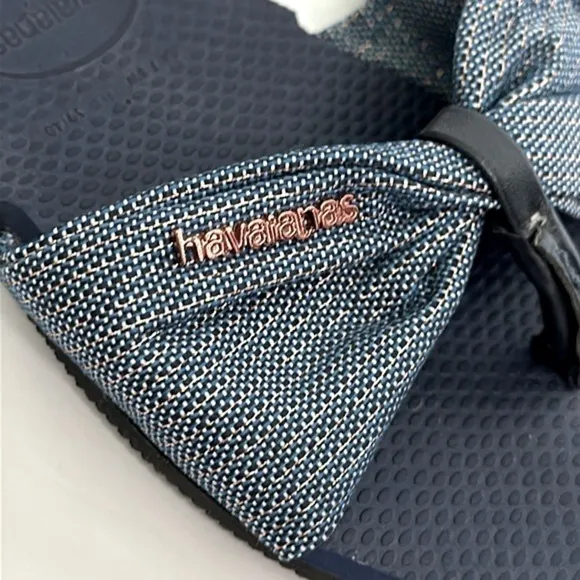 Havaianas You St. Tropez Shine Sandals navy blue NWOT
