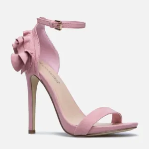 Heeled sandals soft pink color