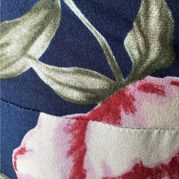 Hello Miz Maternity Maxi Faux Wrap Dress in Blue Hawaiian Floral Size Medium​​​​