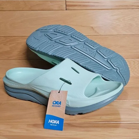 Hoka One One Ora Recovery Slide Mist Green Trellis Flip Flop Comfort Sandals
