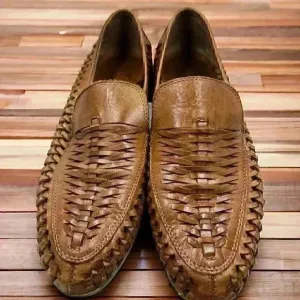 Huarache Shoes Men’s Brown Leather Made In Brazil Cushion &amp; Arch Insole 11M