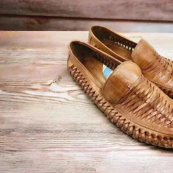 Huarache Shoes Men’s Brown Leather Made In Brazil Cushion &amp; Arch Insole 11M