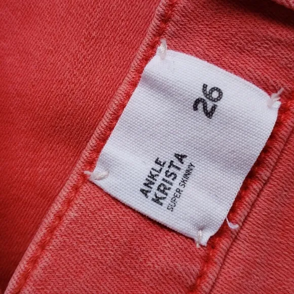 HUDSON Krista Ankle Super Skinny Jeans Currant Red sz 26 Women's Colored Denim