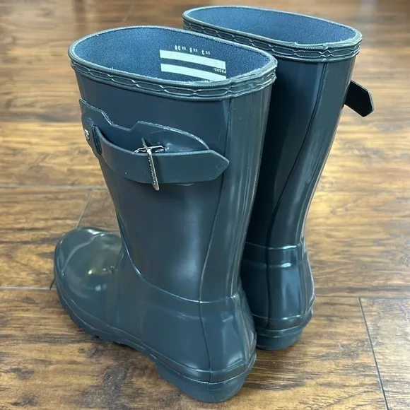Hunter Boots Short Charcoal Gloss Rain-Boots