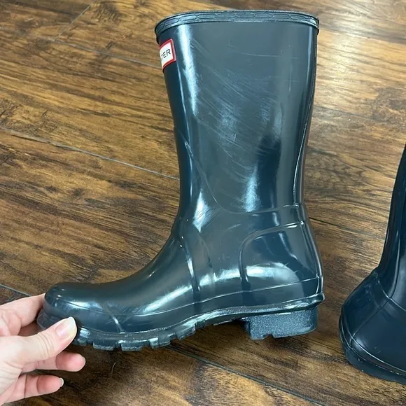 Hunter Boots Short Charcoal Gloss Rain-Boots