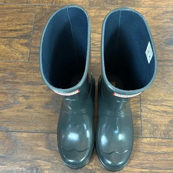 Hunter Boots Short Charcoal Gloss Rain-Boots