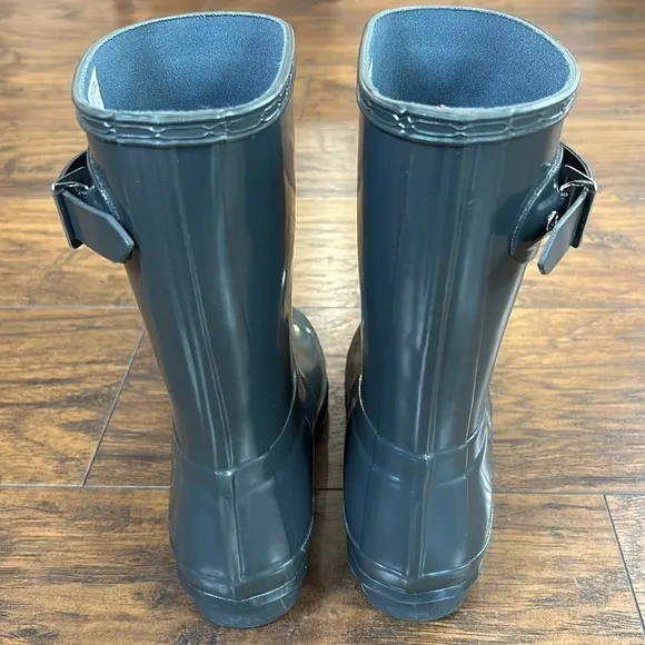 Hunter Boots Short Charcoal Gloss Rain-Boots
