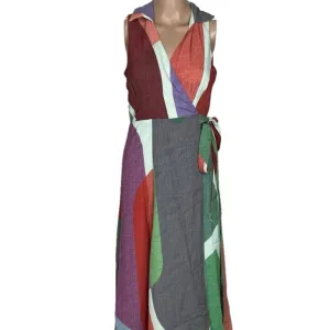 Hutch Women's Velva Collared Wrap Midi Dress – Size XS – Multi – Sleeveless