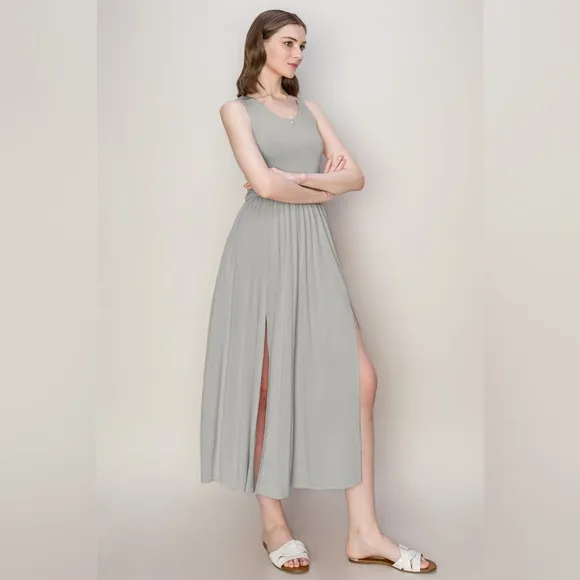 HYFVE Sleeveless Slit Midi Dress