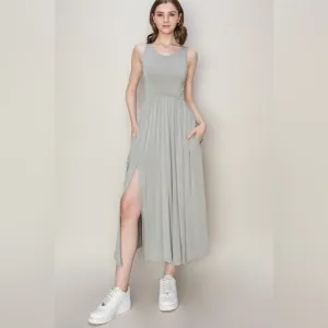 HYFVE Sleeveless Slit Midi Dress