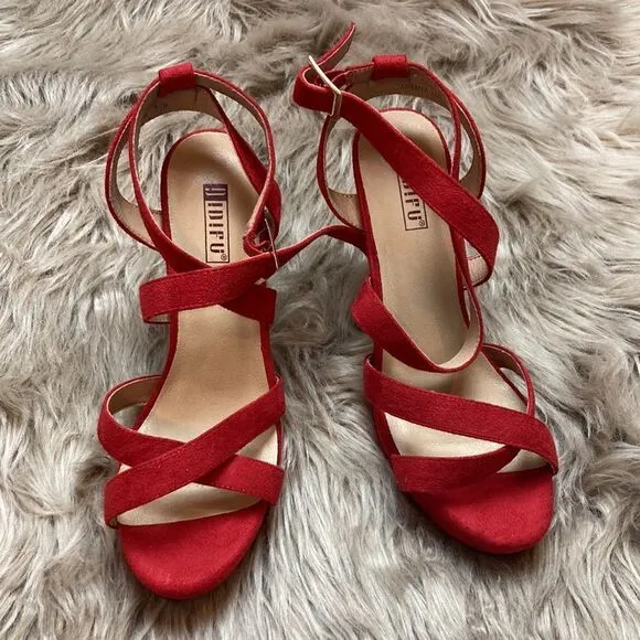 IDIFU Mia Red Platform High Heels Strappy Heeled Sandals Open Toe Ankle Strap