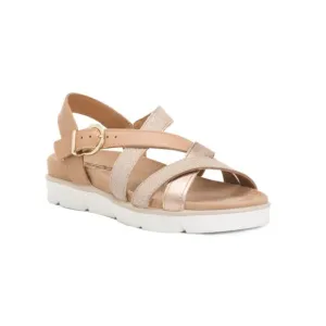 IGI&amp;CO Cognac Made In Italy Leather Multi Band Flat Comfort Sandals