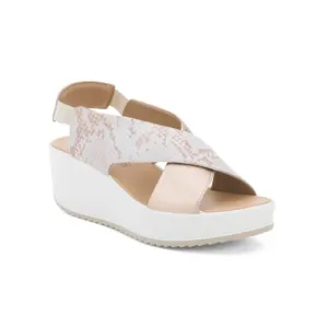 IGI&amp;CO White Made In Italy Leather Comfort Wedge Sandals