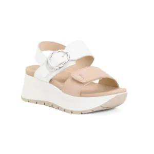 IGI&amp;CO White Made In Italy Leather Platform Comfort Sandals