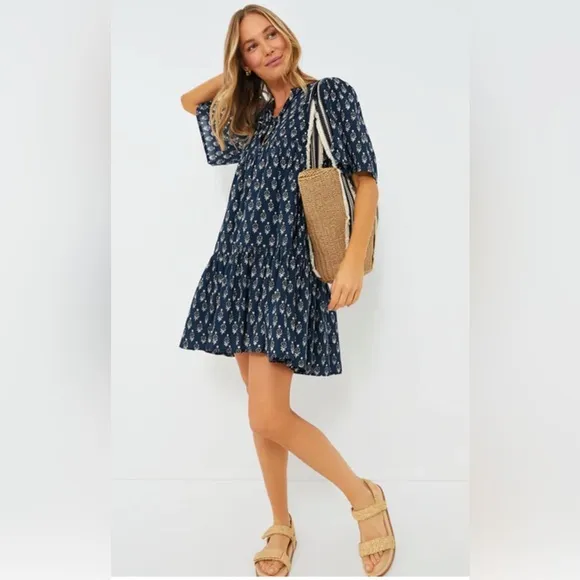 India Collection by Emerson Fry Marguerite Blue Isla Dress M/L