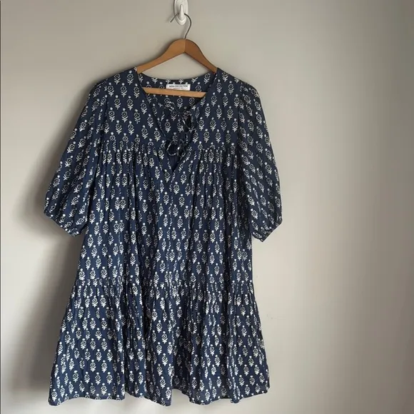 India Collection by Emerson Fry Marguerite Blue Isla Dress M/L