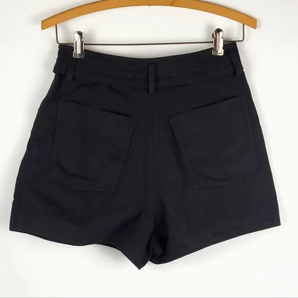 IRO Paris Axwell High-Waisted Organic Cotton Canvas Shorts – Size FR 36 / US 4