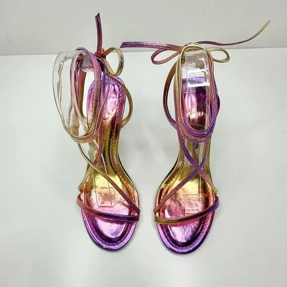 Isabel Marant Aliza 40/US 10 Strappy Ombre Metallic Pink Heel Sandals