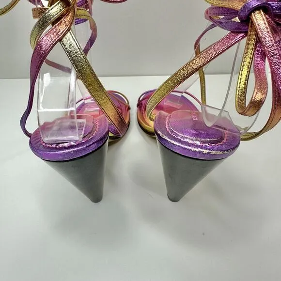 Isabel Marant Aliza 40/US 10 Strappy Ombre Metallic Pink Heel Sandals