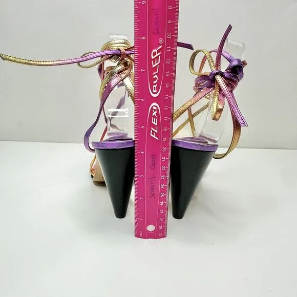 Isabel Marant Aliza 40/US 10 Strappy Ombre Metallic Pink Heel Sandals