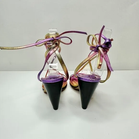 Isabel Marant Aliza 40/US 10 Strappy Ombre Metallic Pink Heel Sandals