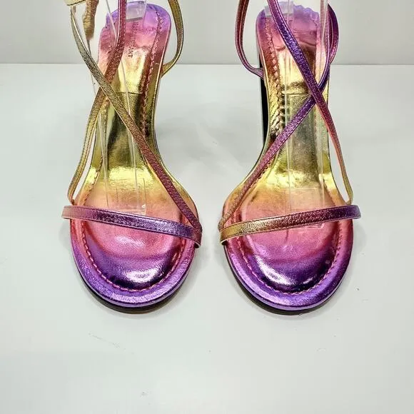 Isabel Marant Aliza 40/US 10 Strappy Ombre Metallic Pink Heel Sandals