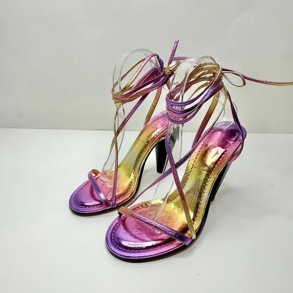 Isabel Marant Aliza 40/US 10 Strappy Ombre Metallic Pink Heel Sandals